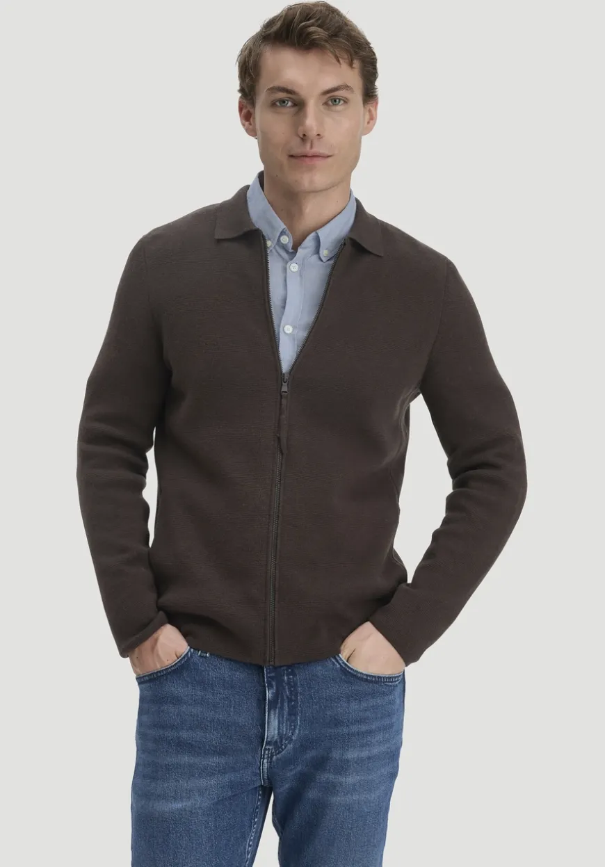 hessnatur Milano Strick Jacke Regular aus Bio-Baumwolle mit Bio-Merinowolle von|Herren Strickjacken