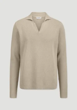 hessnatur Milano Strick Polo Regular aus Leinen mit Bio-Baumwolle und LENZING™ ECOVERO™ Viskose von|Herren Pullover