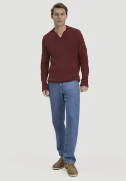 hessnatur Milano Strick Polo Regular aus Leinen mit Bio-Baumwolle und LENZING™ ECOVERO™ Viskose von|Herren Pullover