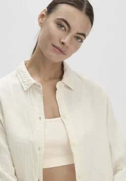 hessnatur Musselin Hemd Oversize PURE COMFORT aus reiner Bio-Baumwolle von|Damen Nachtwäsche|Nachtwäsche