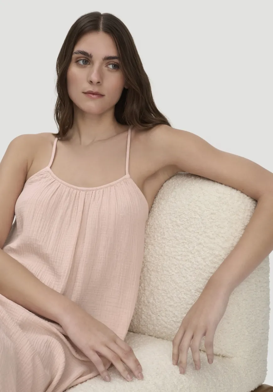 hessnatur Musselin Nachthemd PURE COMFORT aus reiner Bio-Baumwolle von|Damen Nachtwäsche|Nachtwäsche