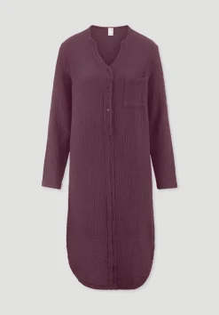 hessnatur Musselin Nachthemd Relaxed PURE COMFORT aus reiner Bio Baumwolle von|Damen Nachtwäsche|Nachtwäsche
