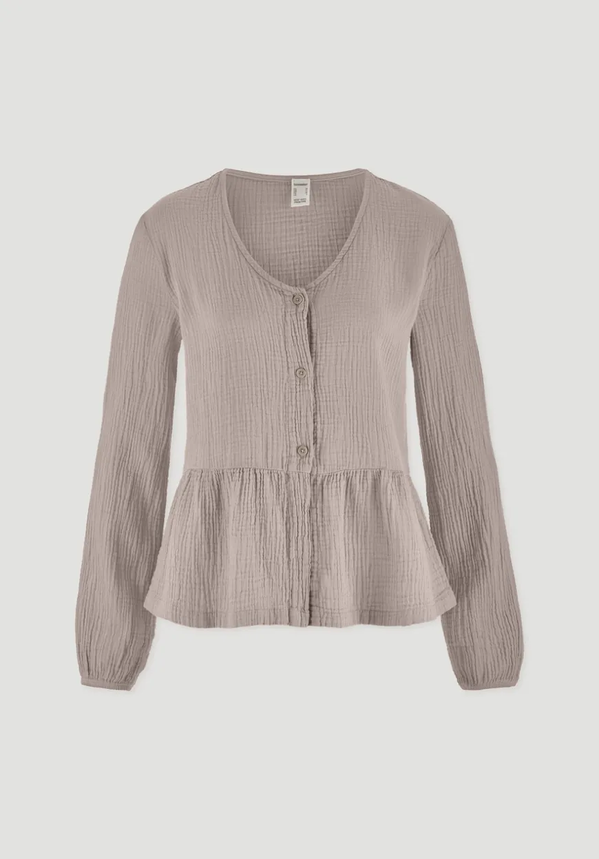 hessnatur Musselin Pyjamabluse PURE COMFORT aus reiner Bio-Baumwolle von|Damen Nachtwäsche|Nachtwäsche