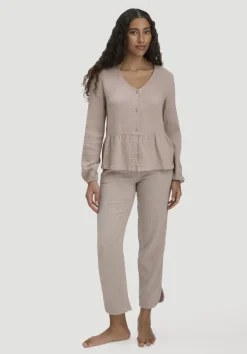 hessnatur Musselin Schlafhose Regular PURE COMFORT aus reiner Bio-Baumwolle von|Damen Nachtwäsche|Nachtwäsche