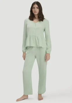hessnatur Musselin Schlafhose Regular PURE COMFORT aus reiner Bio-Baumwolle von|Damen Nachtwäsche|Nachtwäsche