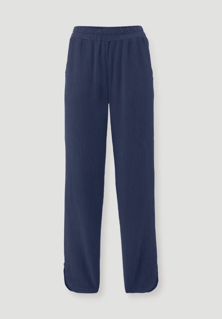 hessnatur Musselin Schlafhose Regular PURE COMFORT aus reiner Bio-Baumwolle von|Damen Nachtwäsche|Nachtwäsche