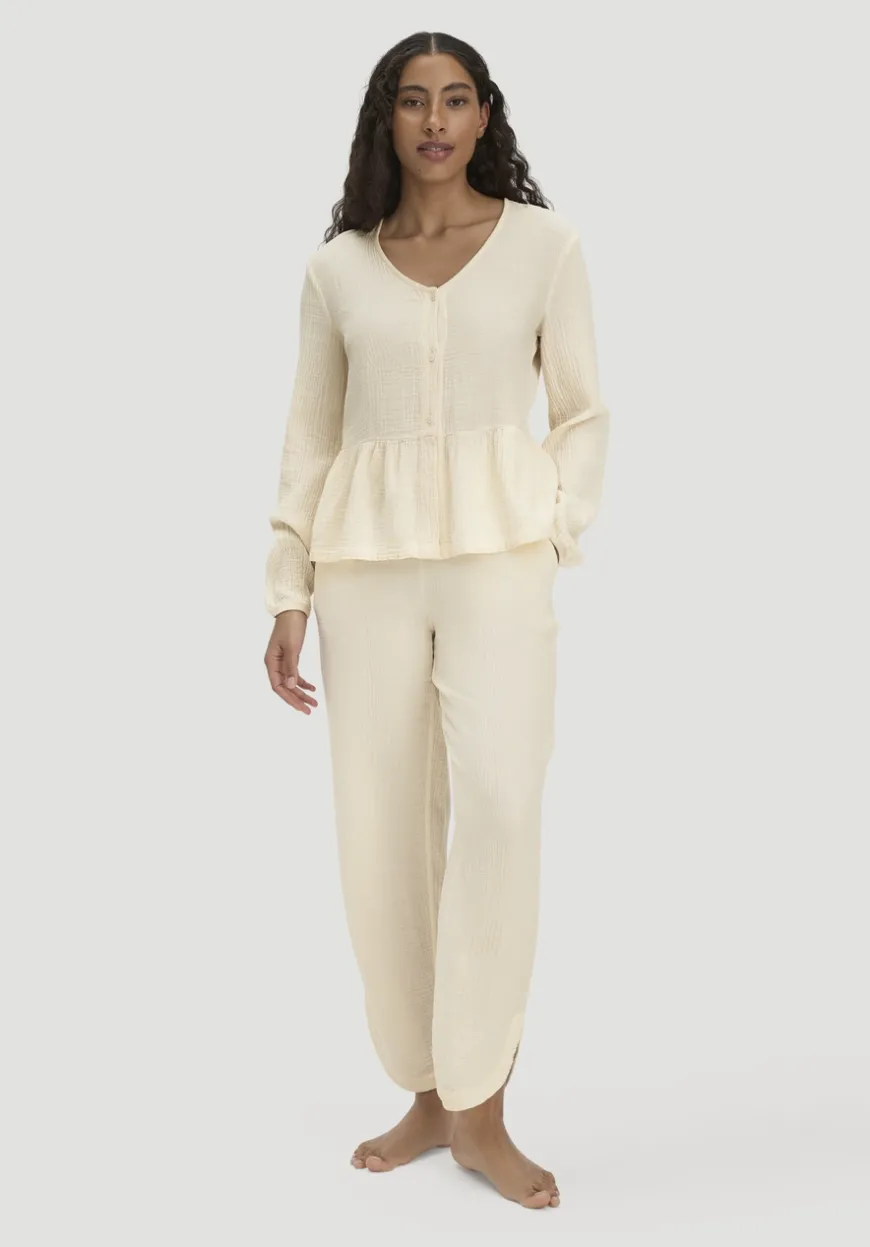 hessnatur Musselin Schlafhose Regular PURE COMFORT aus reiner Bio-Baumwolle von|Damen Nachtwäsche|Nachtwäsche