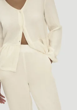hessnatur Musselin Schlafhose Regular PURE COMFORT aus reiner Bio-Baumwolle von|Damen Nachtwäsche|Nachtwäsche