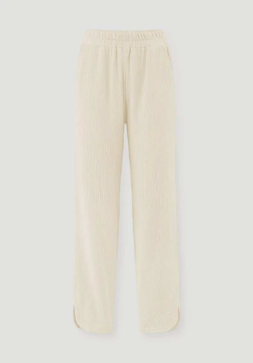 hessnatur Musselin Schlafhose Regular PURE COMFORT aus reiner Bio-Baumwolle von|Damen Nachtwäsche|Nachtwäsche