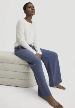 hessnatur Musselin Schlafhose Relaxed PURE COMFORT aus reiner Bio-Baumwolle von|Damen Nachtwäsche|Nachtwäsche