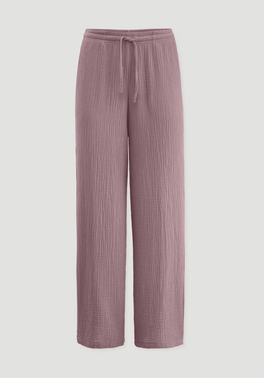 hessnatur Musselin Schlafhose Relaxed PURE COMFORT aus reiner Bio-Baumwolle von|Damen Nachtwäsche|Nachtwäsche