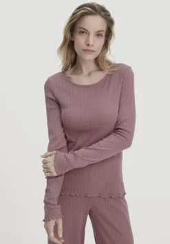 hessnatur Pointelle Loungeshirt PURE COTTON aus reiner Bio-Baumwolle von|Damen Nachtwäsche|Nachtwäsche