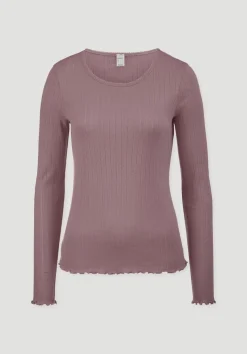 hessnatur Pointelle Loungeshirt PURE COTTON aus reiner Bio-Baumwolle von|Damen Nachtwäsche|Nachtwäsche