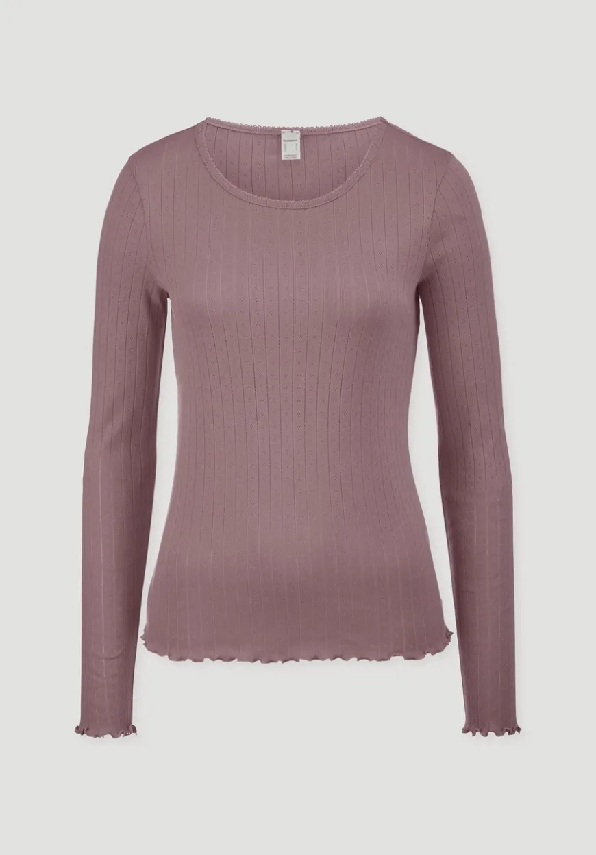 hessnatur Pointelle Loungeshirt PURE COTTON aus reiner Bio-Baumwolle von|Damen Nachtwäsche|Nachtwäsche