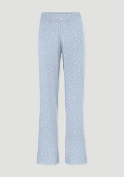 hessnatur Pointelle Schlafhose Relaxed PURE COTTON aus reiner Bio-Baumwolle von|Damen Nachtwäsche|Nachtwäsche