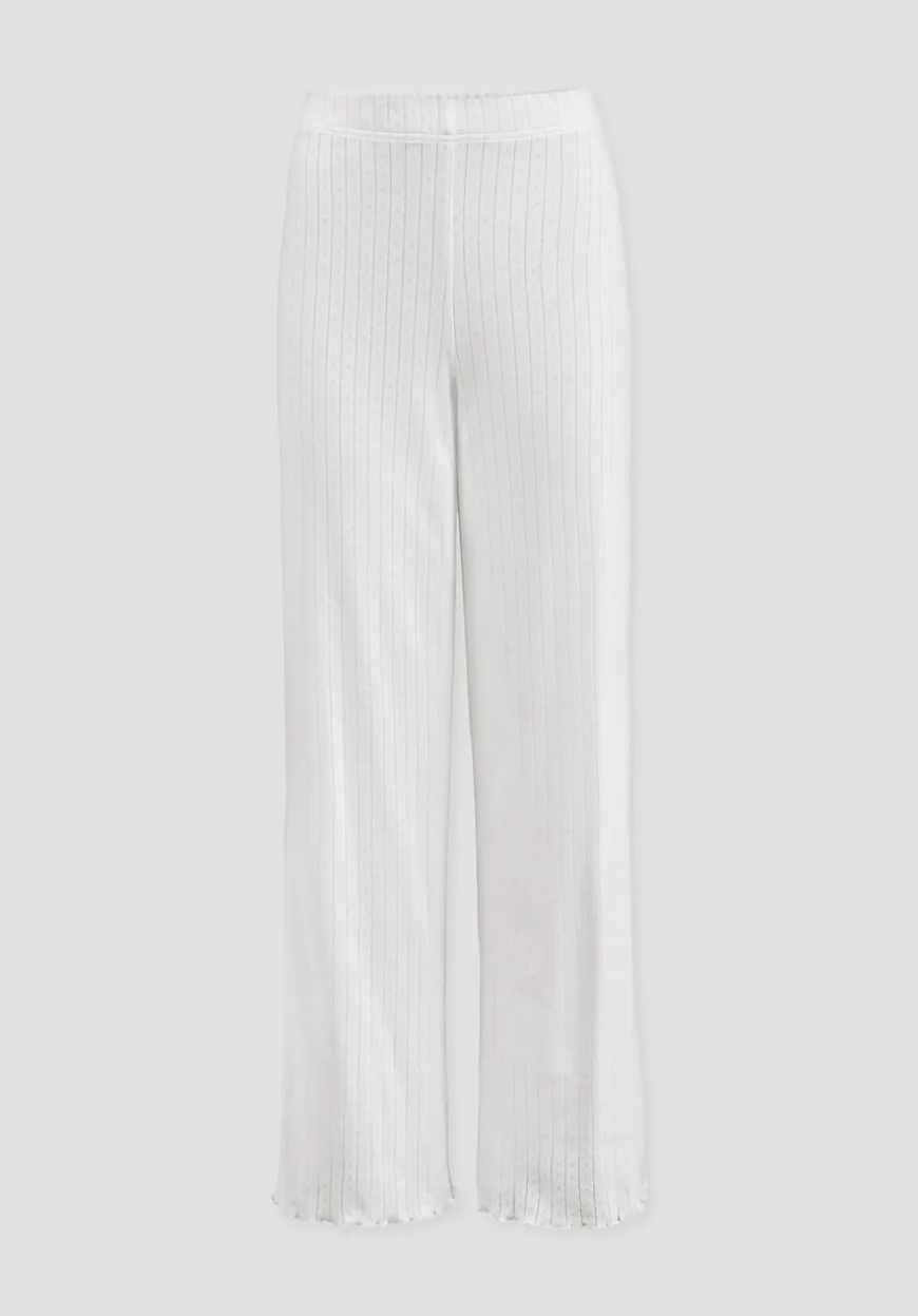 hessnatur Pointelle Schlafhose Relaxed PURE COTTON aus reiner Bio-Baumwolle von|Damen Nachtwäsche|Nachtwäsche