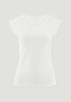 hessnatur Pointelle Schlafshirt PURE COTTON aus reiner Bio-Baumwolle von|Damen Nachtwäsche|Nachtwäsche