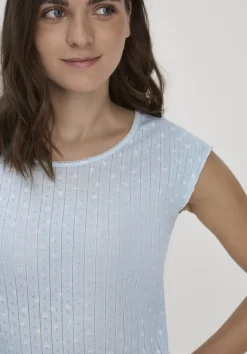 hessnatur Pointelle Schlafshirt PURE COTTON aus reiner Bio-Baumwolle von|Damen Nachtwäsche|Nachtwäsche
