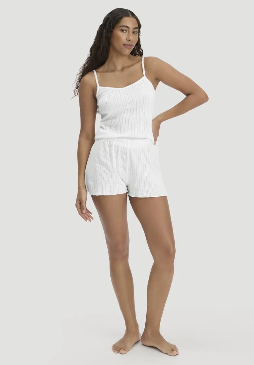 hessnatur Pointelle Schlafshorts PURE COTTON aus reiner Bio-Baumwolle von|Damen Nachtwäsche|Nachtwäsche