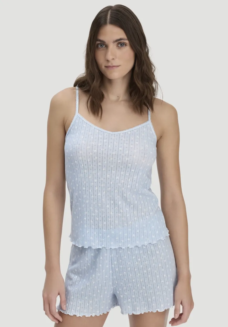 hessnatur Pointelle Spaghetti Top PURE COTTON aus reiner Bio-Baumwolle von|Damen Nachtwäsche|Nachtwäsche