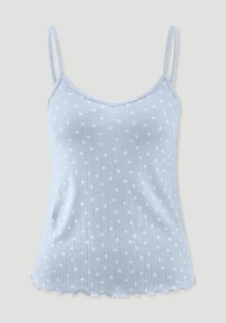 hessnatur Pointelle Spaghetti Top PURE COTTON aus reiner Bio-Baumwolle von|Damen Nachtwäsche|Nachtwäsche