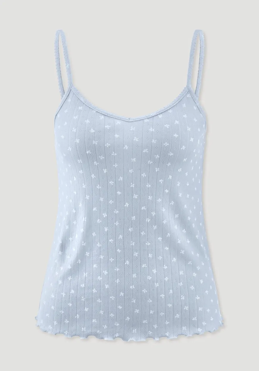 hessnatur Pointelle Spaghetti Top PURE COTTON aus reiner Bio-Baumwolle von|Damen Nachtwäsche|Nachtwäsche