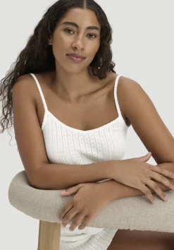 hessnatur Pointelle Spaghetti Top PURE COTTON aus reiner Bio-Baumwolle von|Damen Nachtwäsche|Nachtwäsche