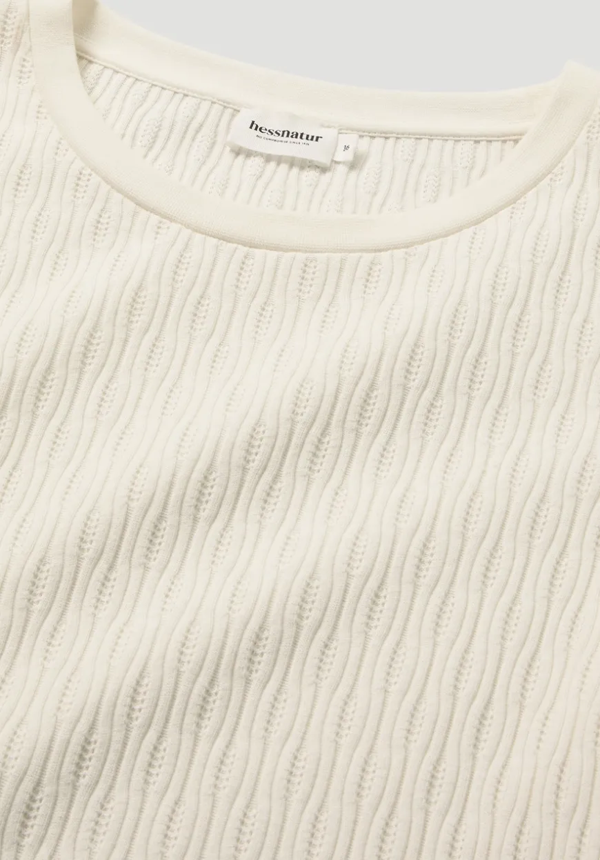 hessnatur Pointelle T-Shirt Regular aus reiner Bio-Baumwolle von|Damen Shirts & Tops