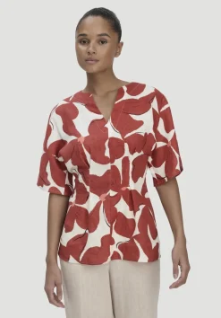 hessnatur Print Bluse Relaxed aus reinem Leinen von|Damen Blusen