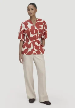 hessnatur Print Bluse Relaxed aus reinem Leinen von|Damen Blusen