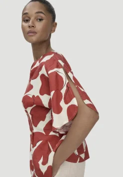 hessnatur Print Bluse Relaxed aus reinem Leinen von|Damen Blusen