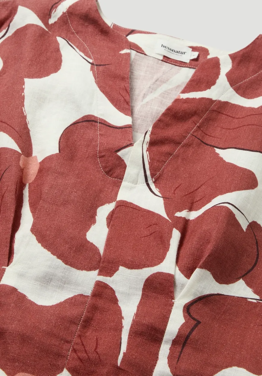 hessnatur Print Bluse Relaxed aus reinem Leinen von|Damen Blusen