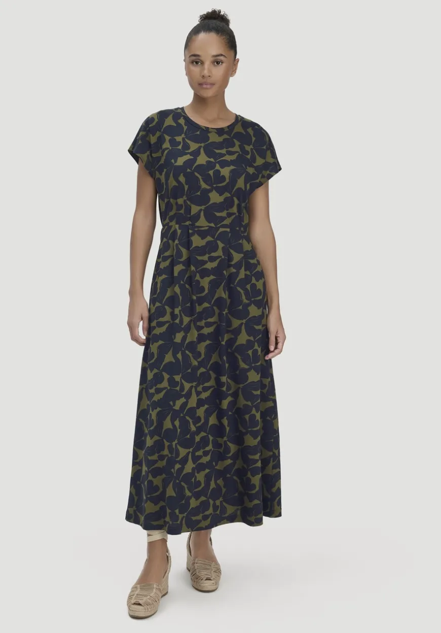hessnatur Print Jersey Kleid Knöchellang Relaxed aus reiner Bio-Baumwolle von|Damen Kleider & Röcke
