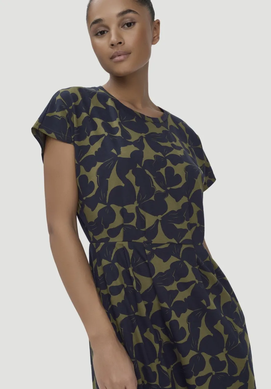 hessnatur Print Jersey Kleid Knöchellang Relaxed aus reiner Bio-Baumwolle von|Damen Kleider & Röcke