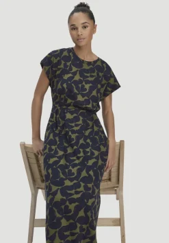 hessnatur Print Jersey Kleid Knöchellang Relaxed aus reiner Bio-Baumwolle von|Damen Kleider & Röcke