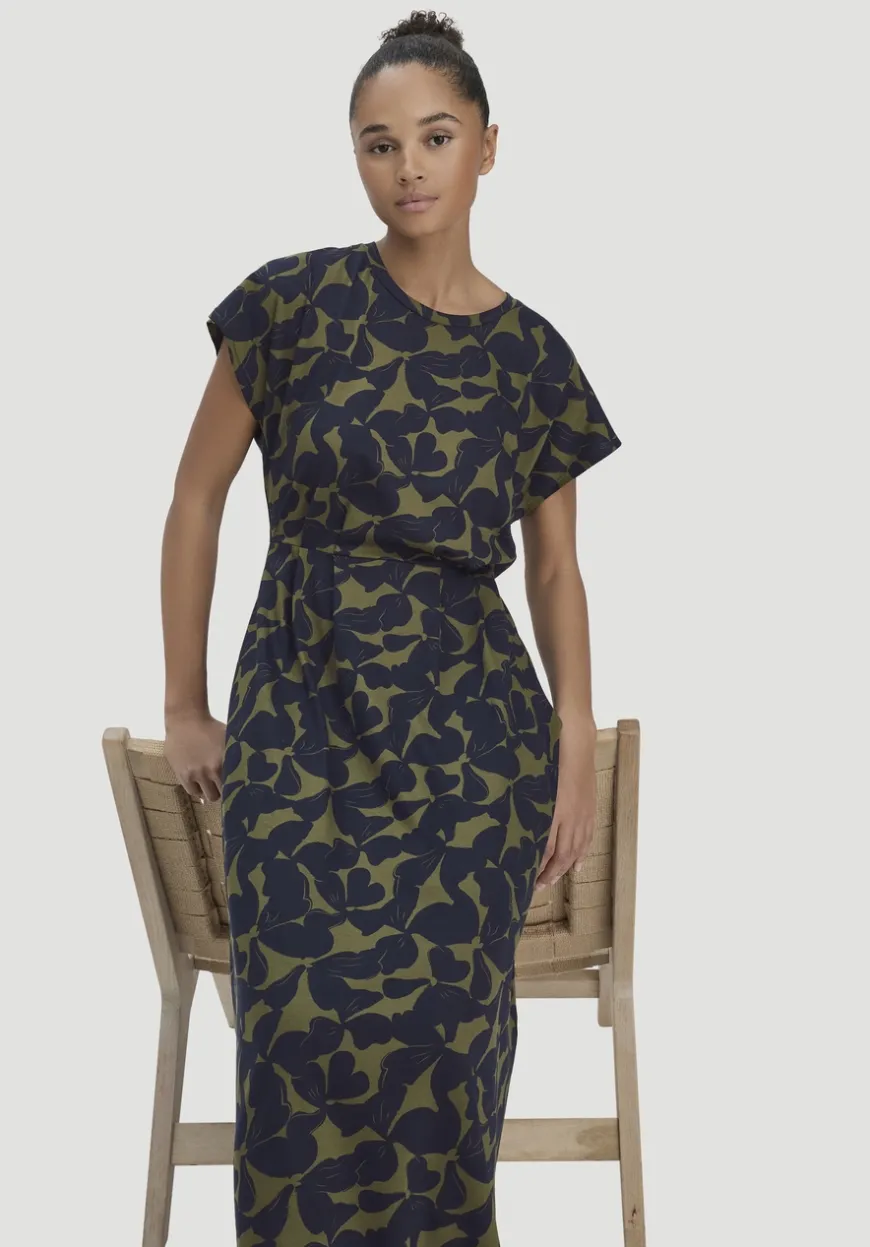 hessnatur Print Jersey Kleid Knöchellang Relaxed aus reiner Bio-Baumwolle von|Damen Kleider & Röcke