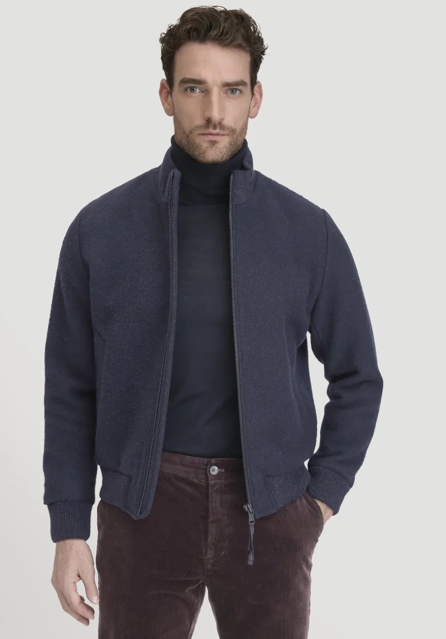 hessnatur Rhön Blouson Jacke Regular aus regionaler Schurwolle von|Herren Jacken & Mäntel