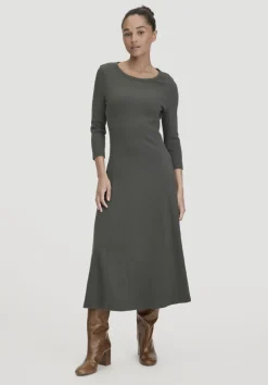 hessnatur Rib Kleid Midi Slim aus Bio-Baumwolle von|Damen Kleider & Röcke