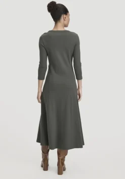 hessnatur Rib Kleid Midi Slim aus Bio-Baumwolle von|Damen Kleider & Röcke