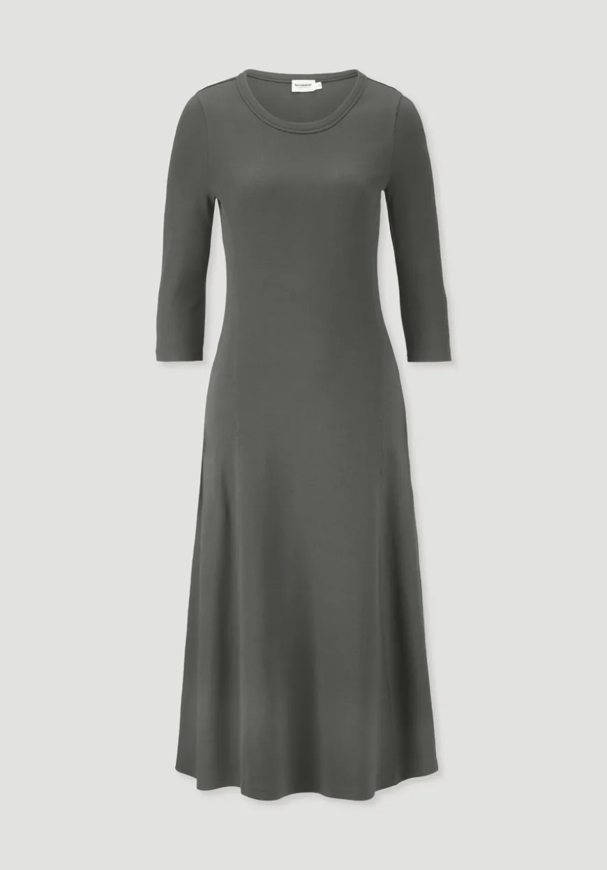 hessnatur Rib Kleid Midi Slim aus Bio-Baumwolle von|Damen Kleider & Röcke