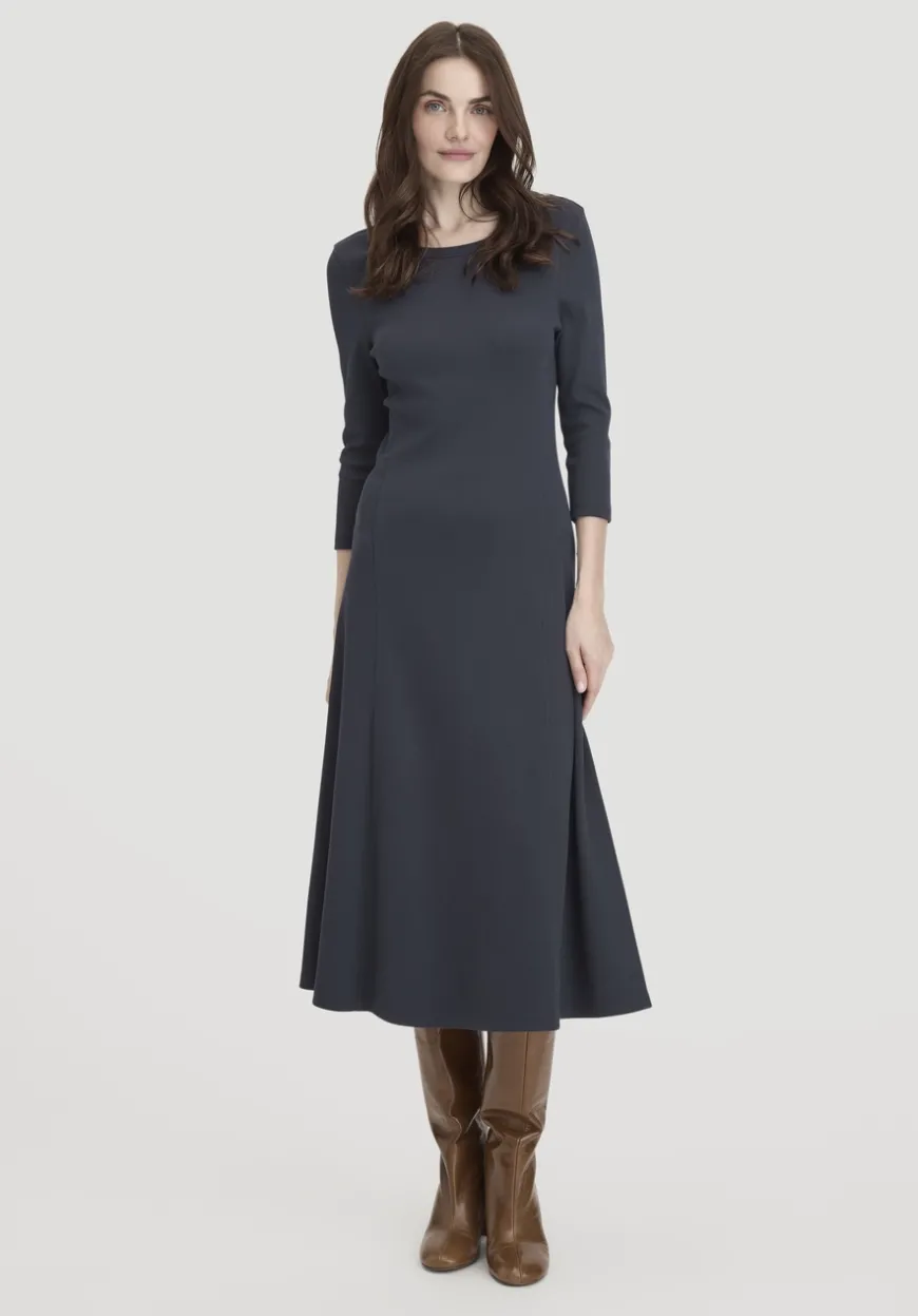 hessnatur Rib Kleid Midi Slim aus Bio-Baumwolle von|Damen Kleider & Röcke