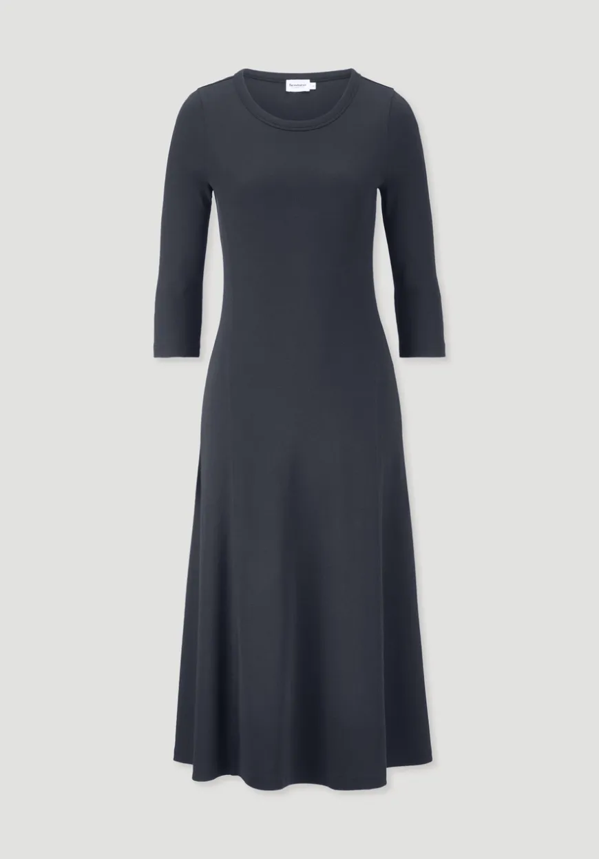 hessnatur Rib Kleid Midi Slim aus Bio-Baumwolle von|Damen Kleider & Röcke