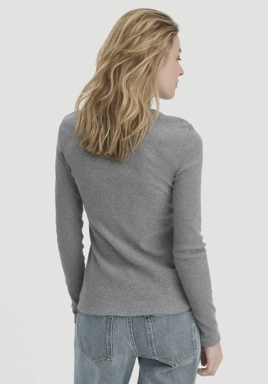 hessnatur Rib Longsleeve Slim aus Bio-Baumwolle von|Damen Shirts & Tops