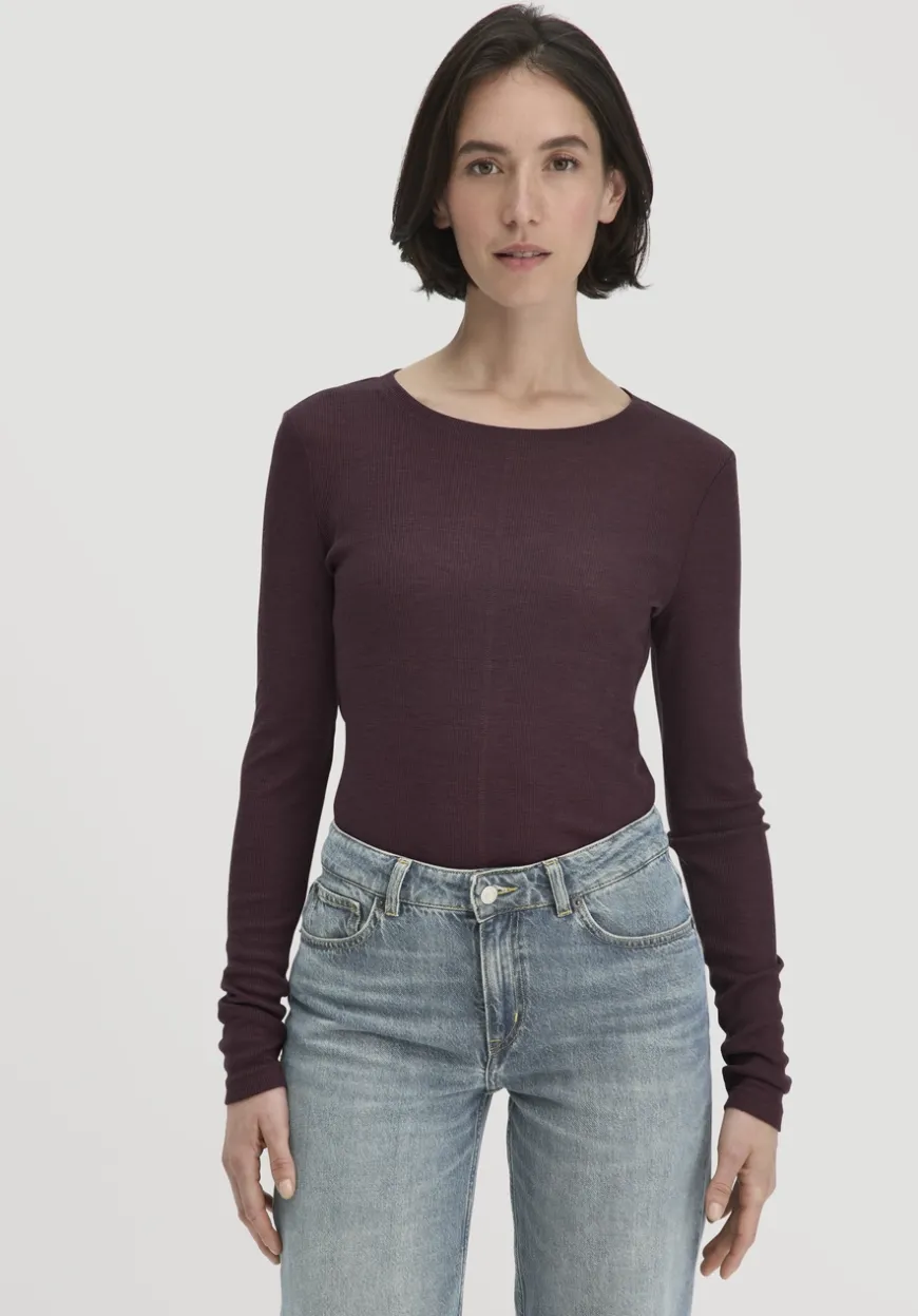 hessnatur Rib Shirt Slim aus Bio-Merinowolle und TENCEL™ Lyocell von|Damen Shirts & Tops