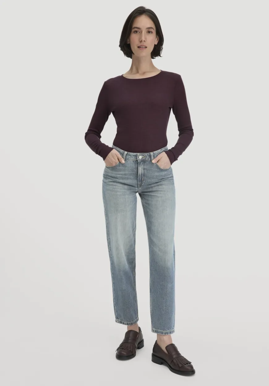 hessnatur Rib Shirt Slim aus Bio-Merinowolle und TENCEL™ Lyocell von|Damen Shirts & Tops