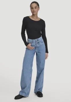 hessnatur Rib Shirt Slim aus Bio-Merinowolle und TENCEL™ Lyocell von|Damen Shirts & Tops