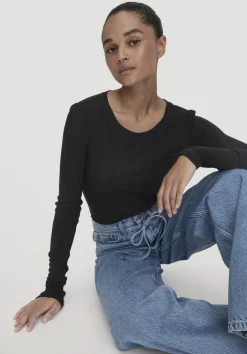 hessnatur Rib Shirt Slim aus Bio-Merinowolle und TENCEL™ Lyocell von|Damen Shirts & Tops