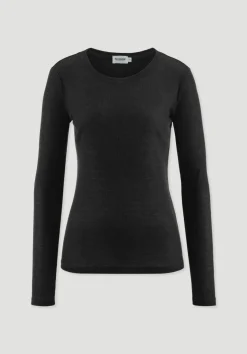 hessnatur Rib Shirt Slim aus Bio-Merinowolle und TENCEL™ Lyocell von|Damen Shirts & Tops