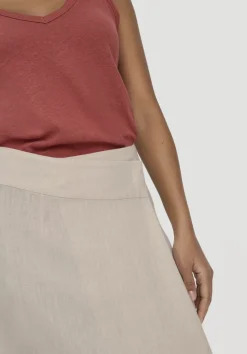 hessnatur Rock Midi Regular aus reinem Leinen von|Damen Kleider & Röcke