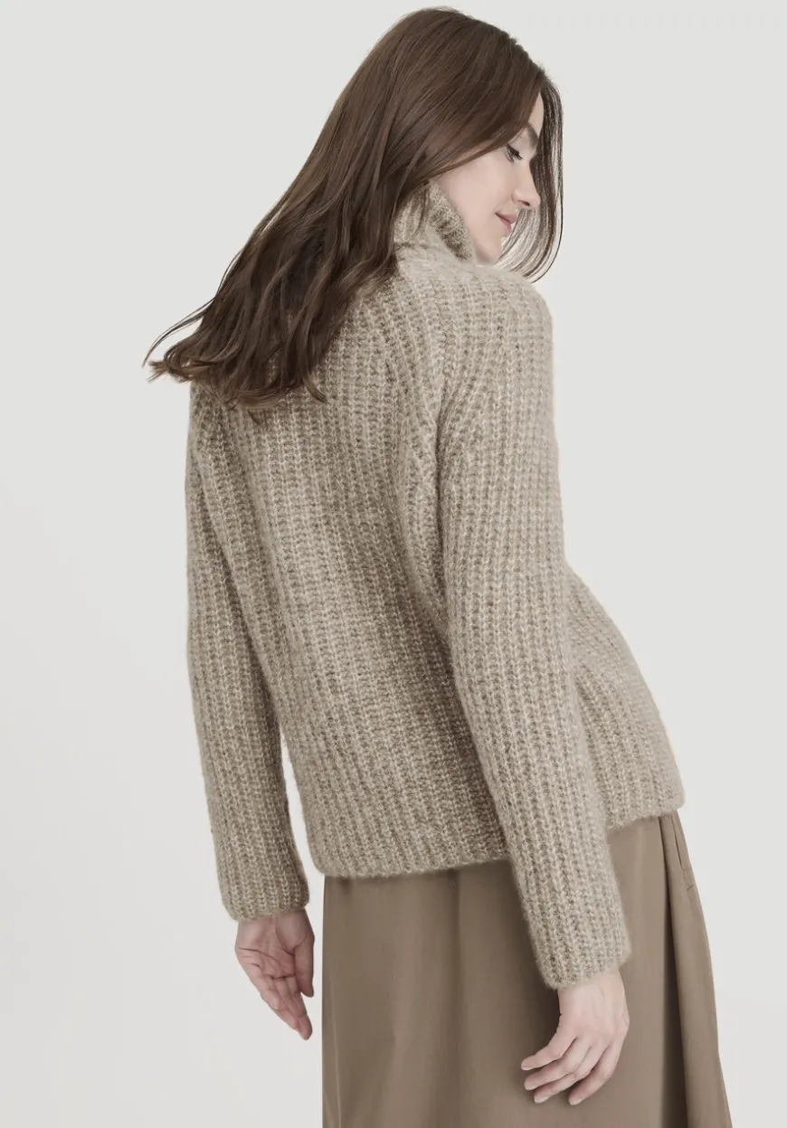 hessnatur Rollkragenpullover Relaxed aus Alpaka mit Bio-Baumwolle von|Damen Pullover